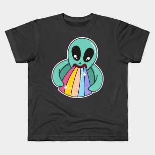 alien puking rainbow Kids T-Shirt